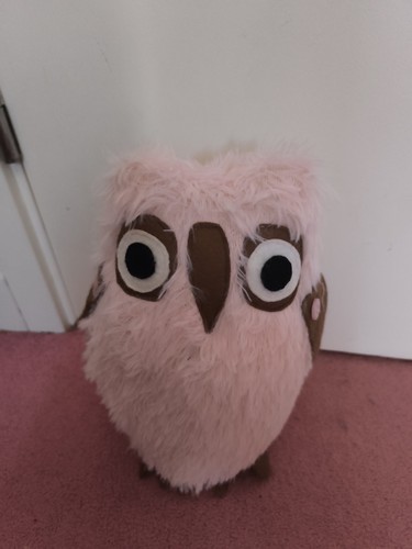 Pink fluffy owl door stop - owl,