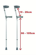 Coopers Pair Of Elbow Crutches Extra Long Double Adjustable Grey (9731C) (New)