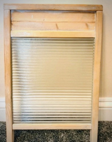 Antique glass washboard - glass,