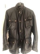Belstaff Mens North Circular Road Wax Armoured Motorcycle Jacket with Liner