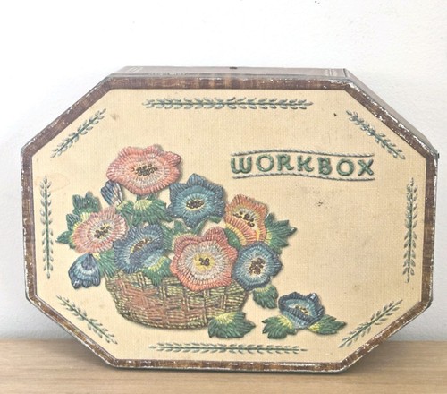 Vintage workbox tin 1930 - workbox,