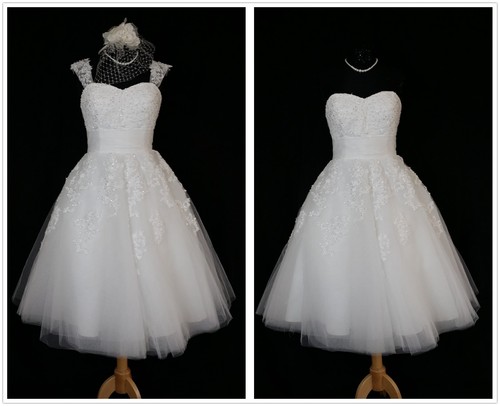 Vintage ivory strapless tea - strapless,