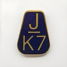 Vintage Gold Tone Blue Enamel Badge With Letters J/K7. Might Be Masonic. Z13 86
