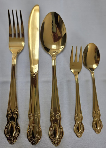Gold electroplated cutlery - gold,