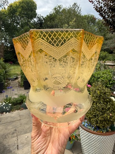 Antique acid etched yellow oil - antique,