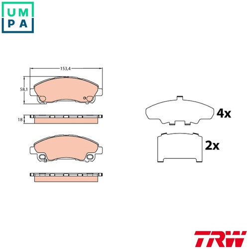 Brake pad set - set, disc