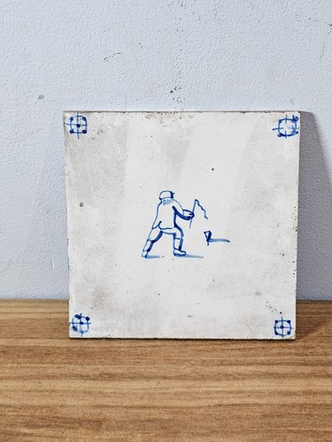 Antique delft tile blue - w/,