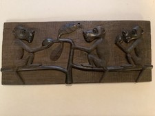 Vintage Hand Carved Wood Three