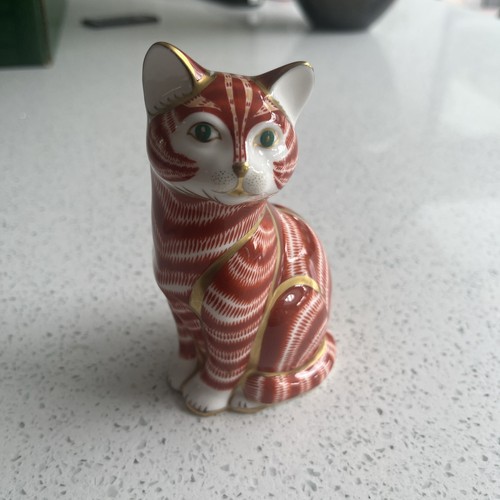 Royal crown derby ginger cat - derby,