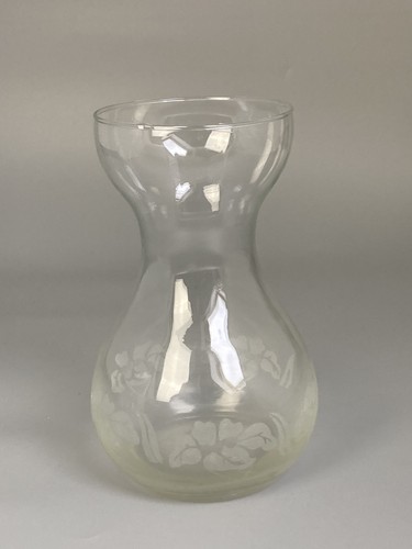Vintage etched glass vase - vintage,