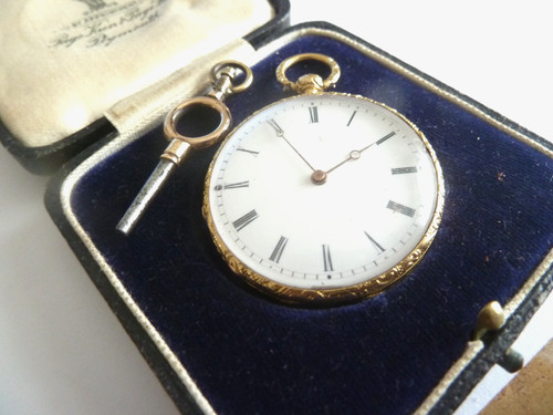 18k solid gold pocket watch - solid,