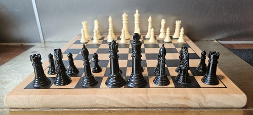 Vintage plastic chess pieces - vintage,