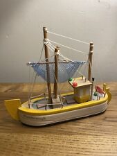 Model Fishing Boat Flamborough Hand Made Wooden Model Boat Ship Trawler Uk