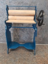 Vintage Blue Remanco Metal Toy Clothes Mangle British Made Working 