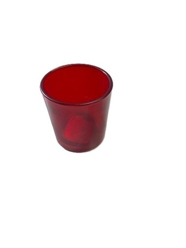 Red tealight holder 5x6 - red, 6.5x6.5cm