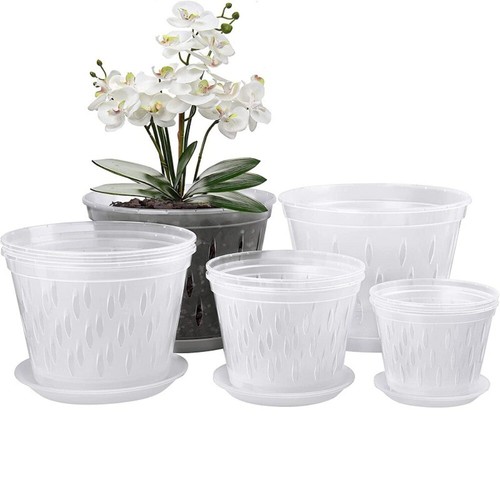 5pcs clear plastic orchid - clear,