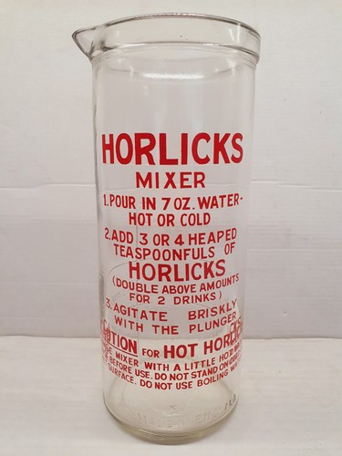 Vintage glass horlicks drinks - vintage,