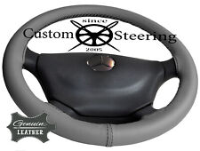 MEDIUM GREY REAL LEATHER STEERING WHEEL COVER FOR MERCEDES R230 SL-class 2001-11