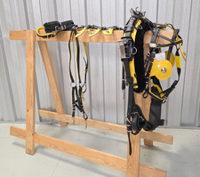 Biothane Quick Hitch Horse Harness Black And Yellow With Rubber Girth Trotting