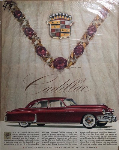1949 vintage cadillac - vintage, ad