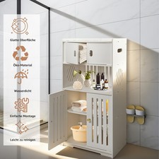 Multi-Purpose Home Storage Cabinet w/ Towel Rack & Shelves For Bathroom,Entryway