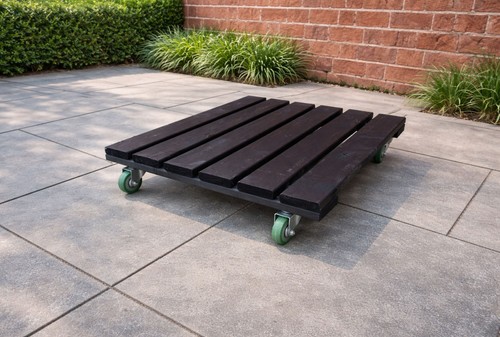 Plant pot trolley wooden - pot,