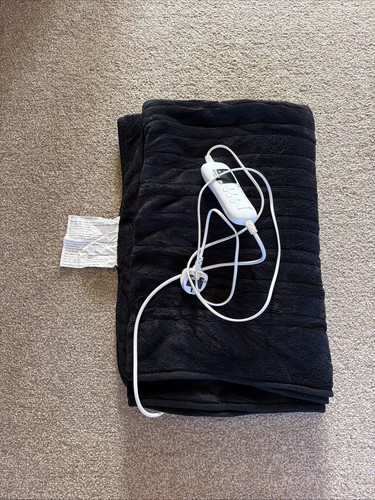 Black electric heated throw - electric,