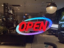 iKefe 60×30cm LED Open Sign 16 Colors, Remote Timer, Neon Light for Shop