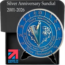 Anniversary Sundial Gift for 25th Silver Wedding in 2026 -... 