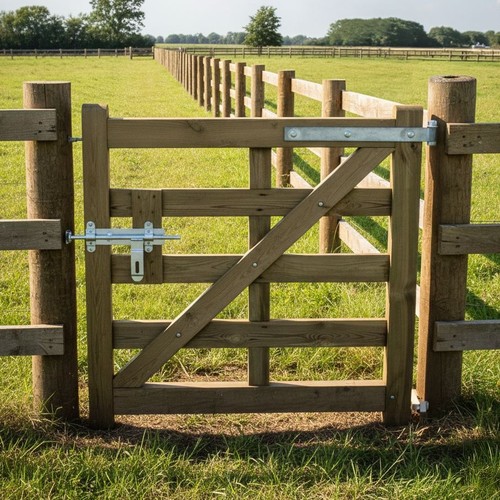 Wooden field entrance gate - field/entrance,