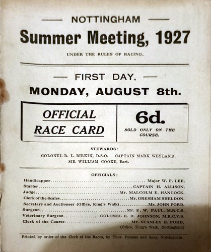Rare pre war horse racing - horse, card