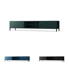 Meuble TV ROSARIA XL 170 cm métal avec portes étagère passages de câbles...