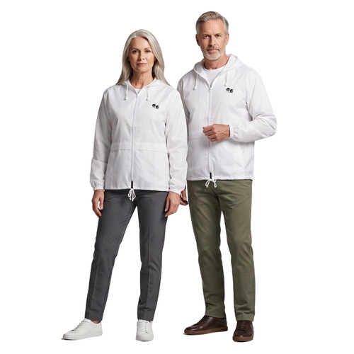 Lawn bowls cagoule - lawn, white