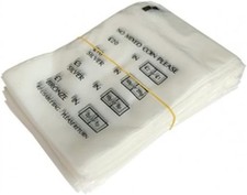 PLASTIC COIN BAGS - MONEY BANK BAGS NO MIXED COINS CHANGE CASH RETAIL 150 BAG