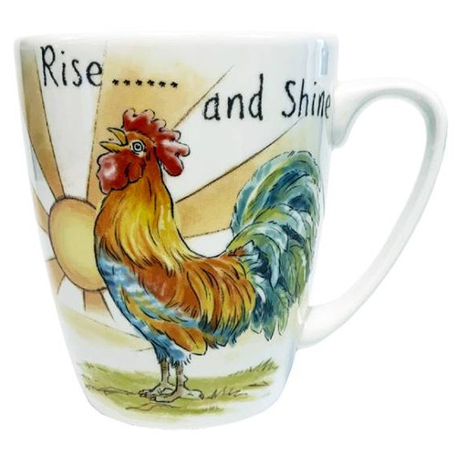 Queens cockerel mug ray - cockerel,