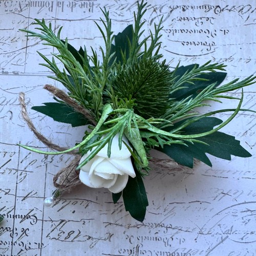 Rustic thistle buttonhole - thistle,