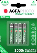 4x AAA BATTERIES NiMh AGFA COMPATIBLE WITH ANGELCARE BABY MONITOR AC401 AC403
