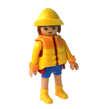 Playmobil Woman / Lady Figure in Rain Coat, Hat / Sou'wester - Beach Sets  - NEW