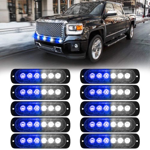 10x white blue 6led car - 6led, truck