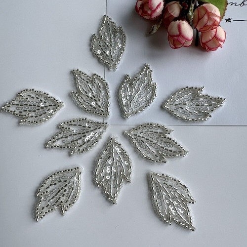5pcs beaded sequin leaf - beaded,