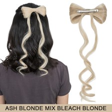 Elegant Bowknot Hair Claw Clip in Ponytail Extensions Bow Pony Tail Hairpiece UK