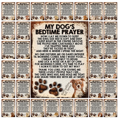 Dogs bedtime prayer retro - my,