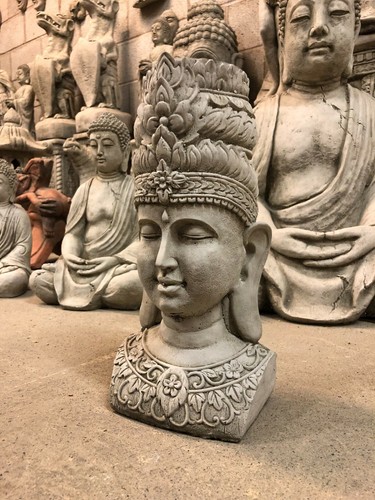 Buddha head garden concrete - buddha,