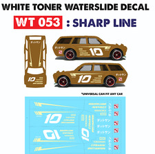 WT053 White Toner Waterslide Decal SHARP LINE For Custom 1:64 Hot Wheels 