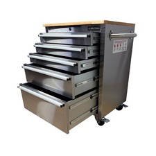 US PRO TOOL CHEST BOX WORKBENCH STAINLESS STEEL 26" ROLLER CABINET WOOD TOP