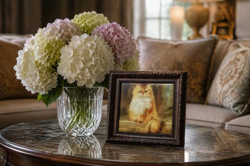 Hand painted ceramic cat art - ceramic,
