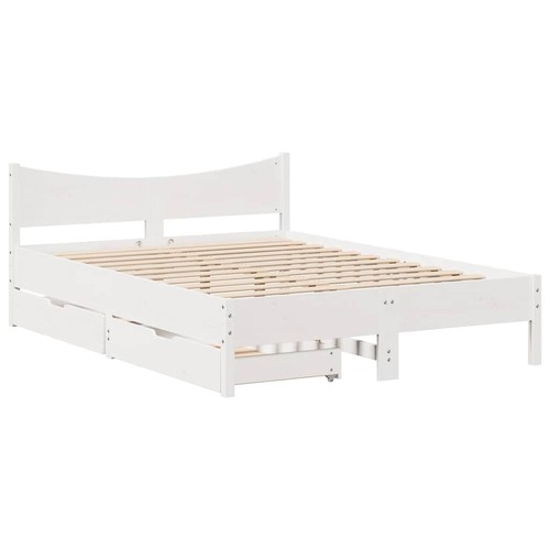 Bed frame with - bed, white
