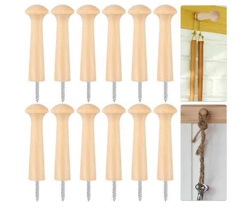 12pcs wooden shaker peg hooks - 12pcs,