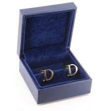 Vintage 18ct Gold Hallmarked “D” Initial Cufflinks Solid Gold Boxed