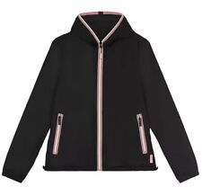 HUNTER Womens Black Original Hooded Raincoat Shell Jacket Size UK XS